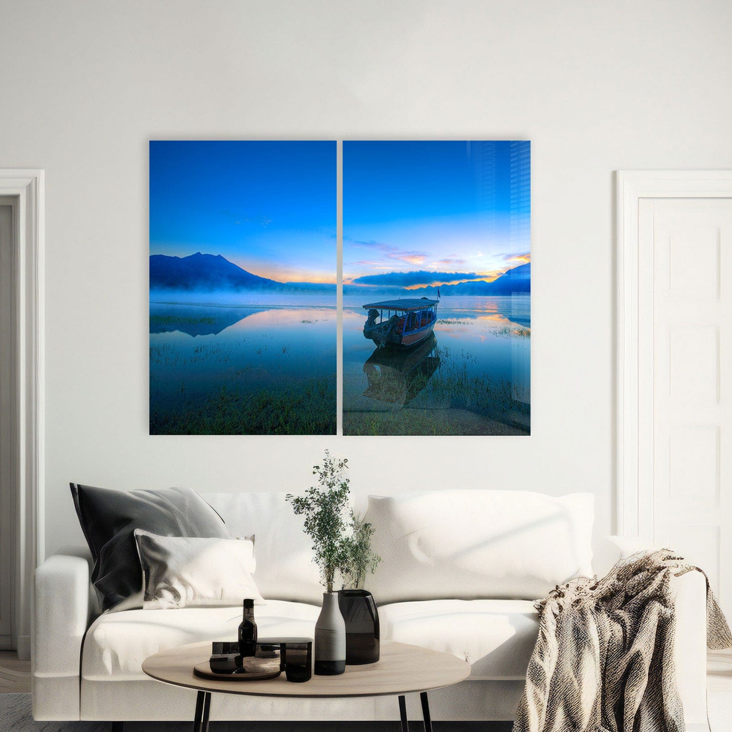 Artronauts Glass Print 140x110 cm | 55.5"x43.5" Riverside Duo
