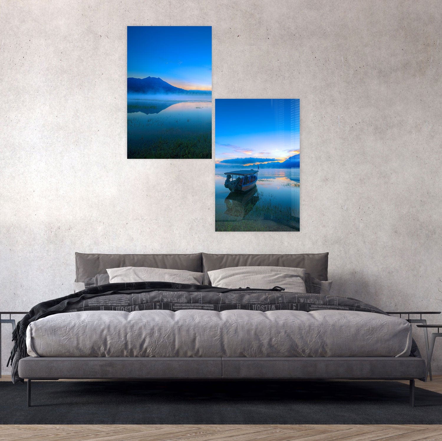 Artronauts Glass Print 140x110 cm | 55.5"x43.5" Riverside Duo