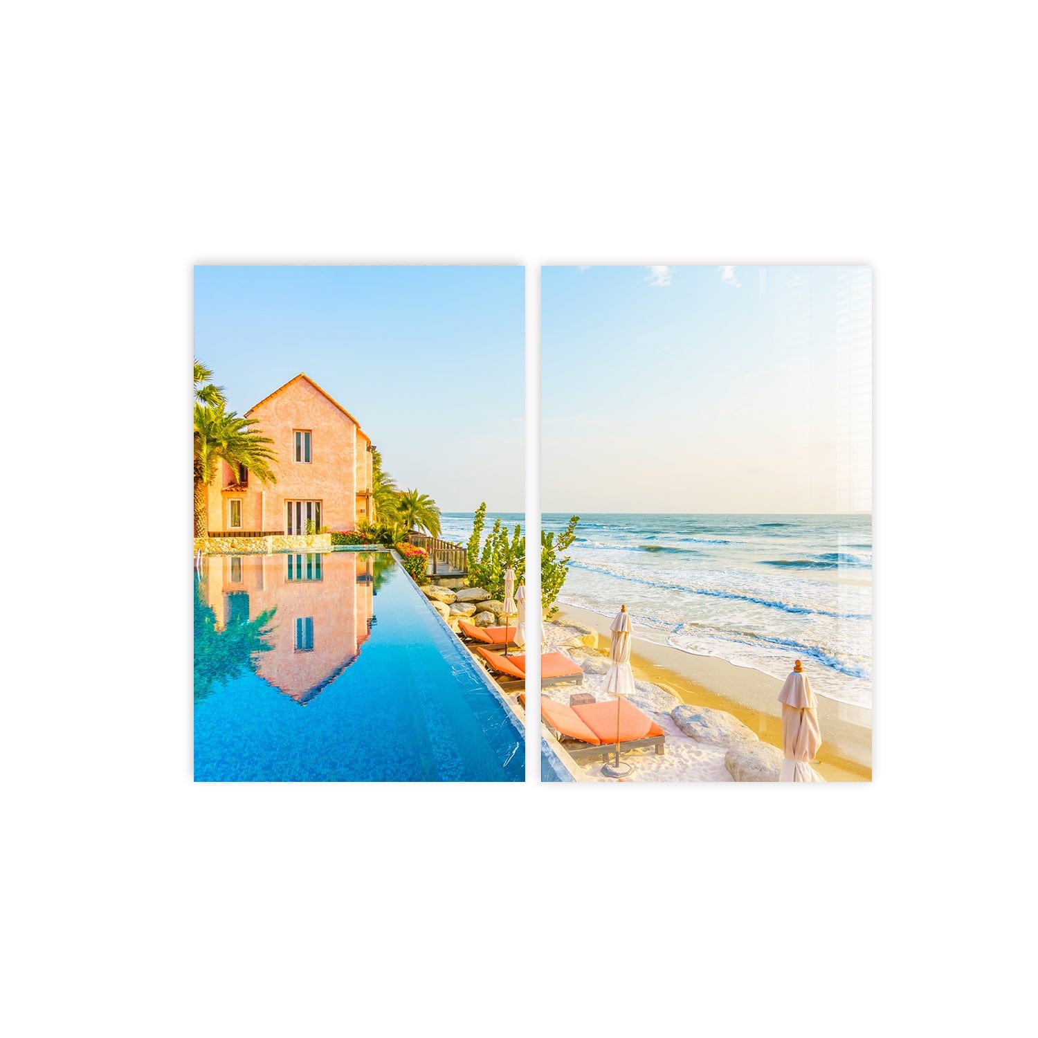 Artronauts Glass Print 140x110 cm | 55.5"x43.5" Peaceful Beach