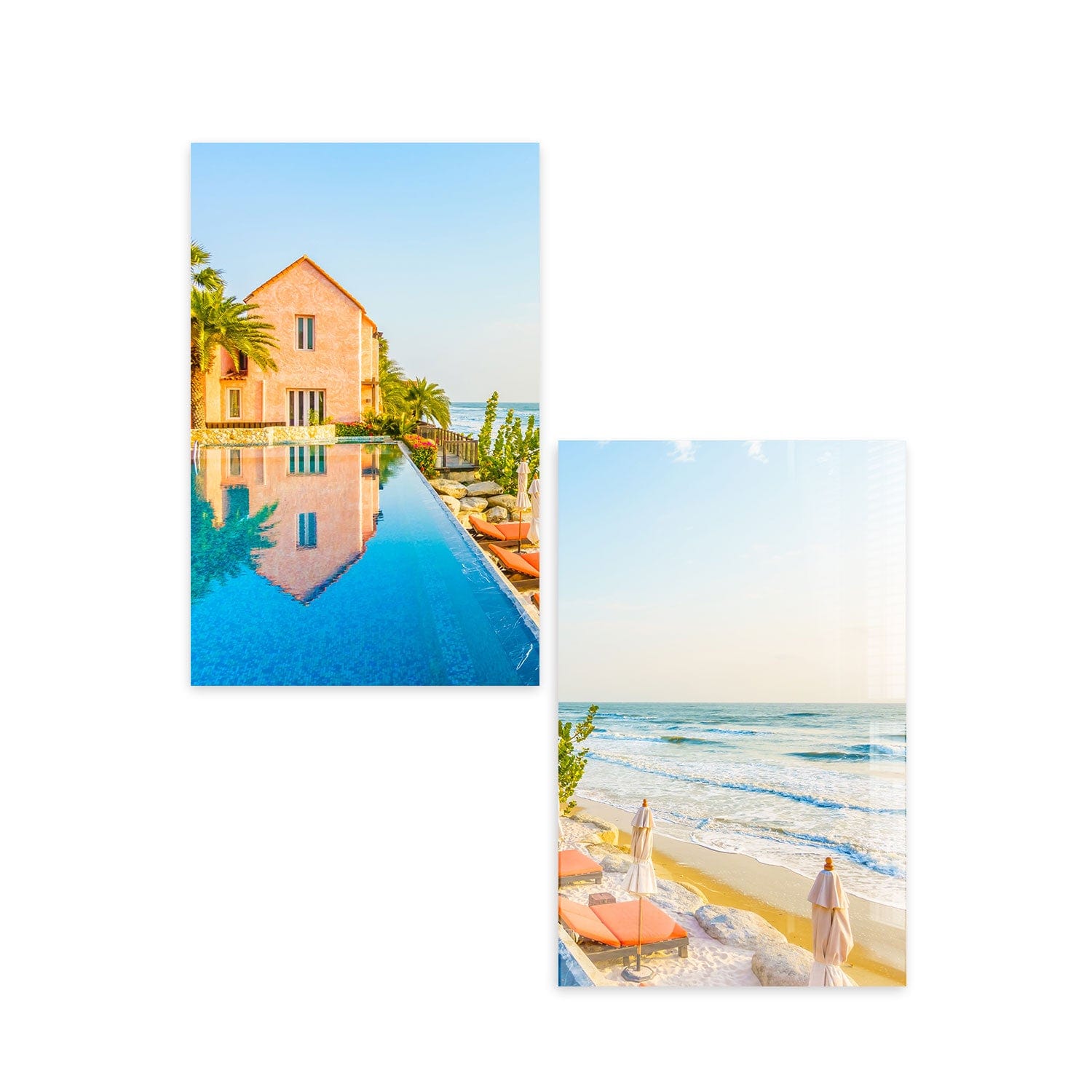 Artronauts Glass Print 140x110 cm | 55.5"x43.5" Peaceful Beach