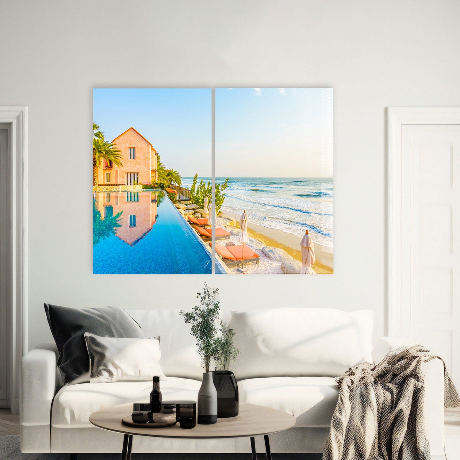 Artronauts Glass Print 140x110 cm | 55.5"x43.5" Peaceful Beach