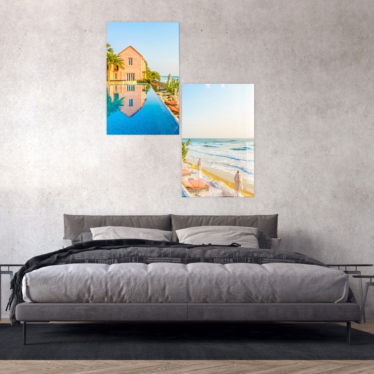 Artronauts Glass Print 140x110 cm | 55.5"x43.5" Peaceful Beach