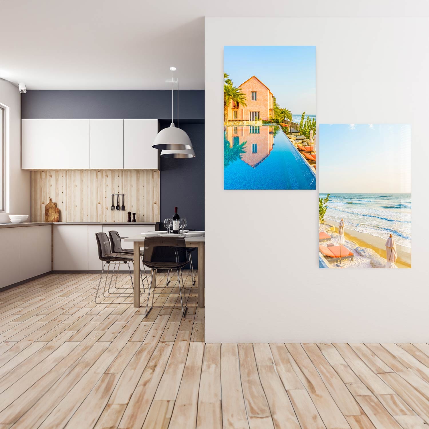 Artronauts Glass Print 140x110 cm | 55.5"x43.5" Peaceful Beach