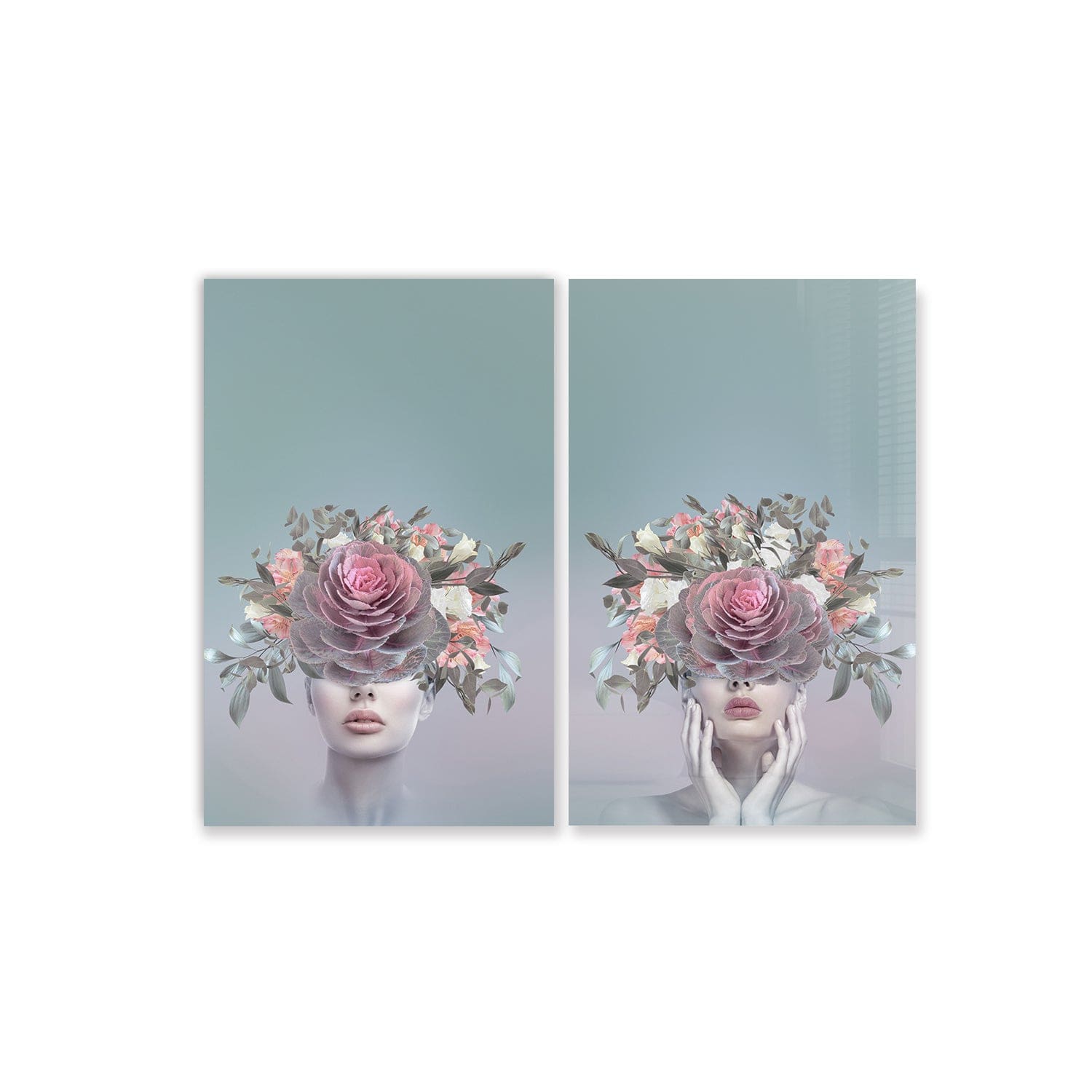 Artronauts Glass Print 140x110 cm | 55.5"x43.5" Floral Ladies