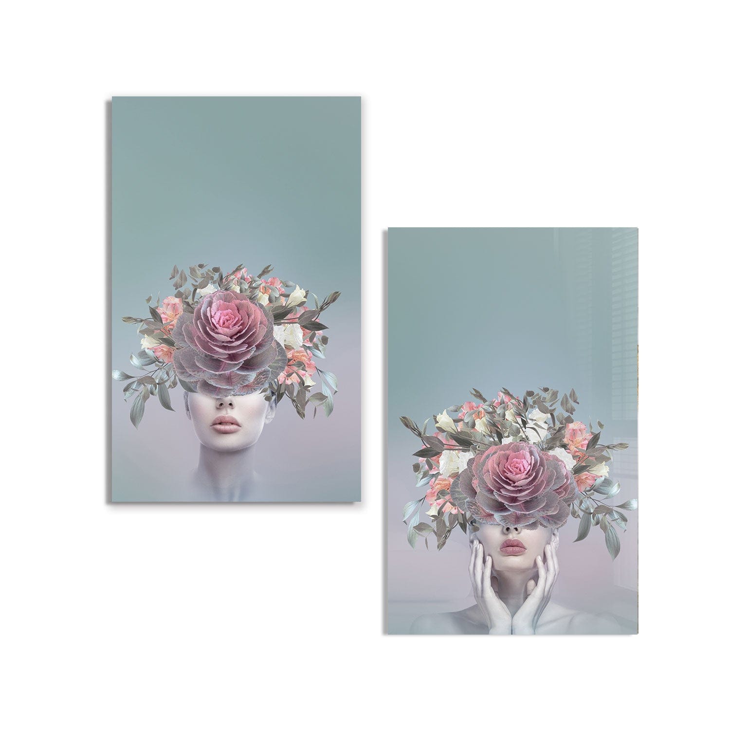 Artronauts Glass Print 140x110 cm | 55.5"x43.5" Floral Ladies