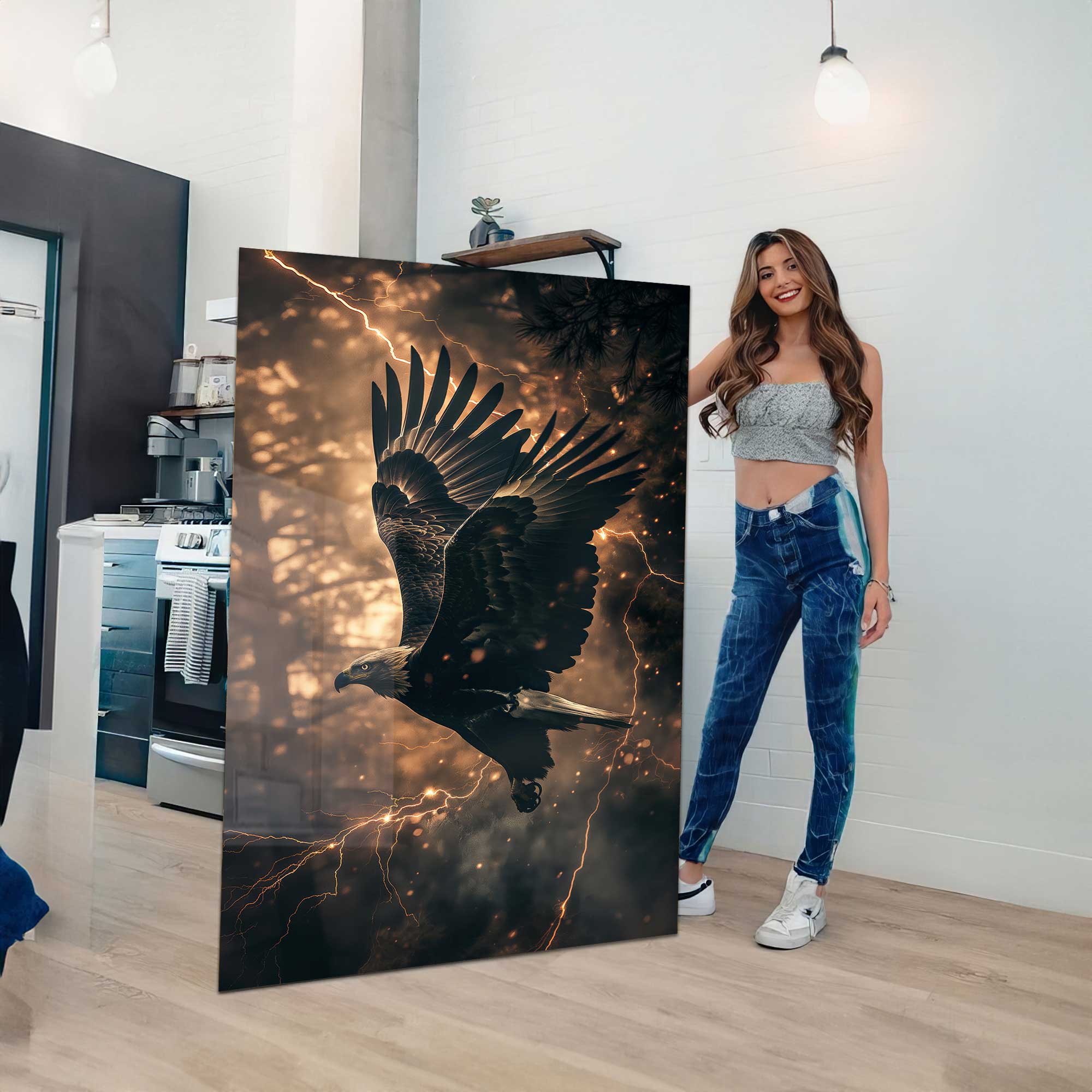 Artronauts Glass Print Hunter Eagle - Tempered Glass Wall Art