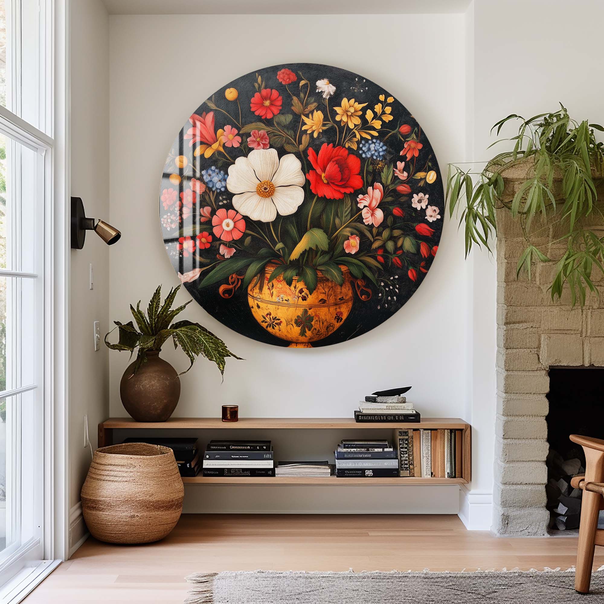 Flowers - Rounded Glass Wall Art