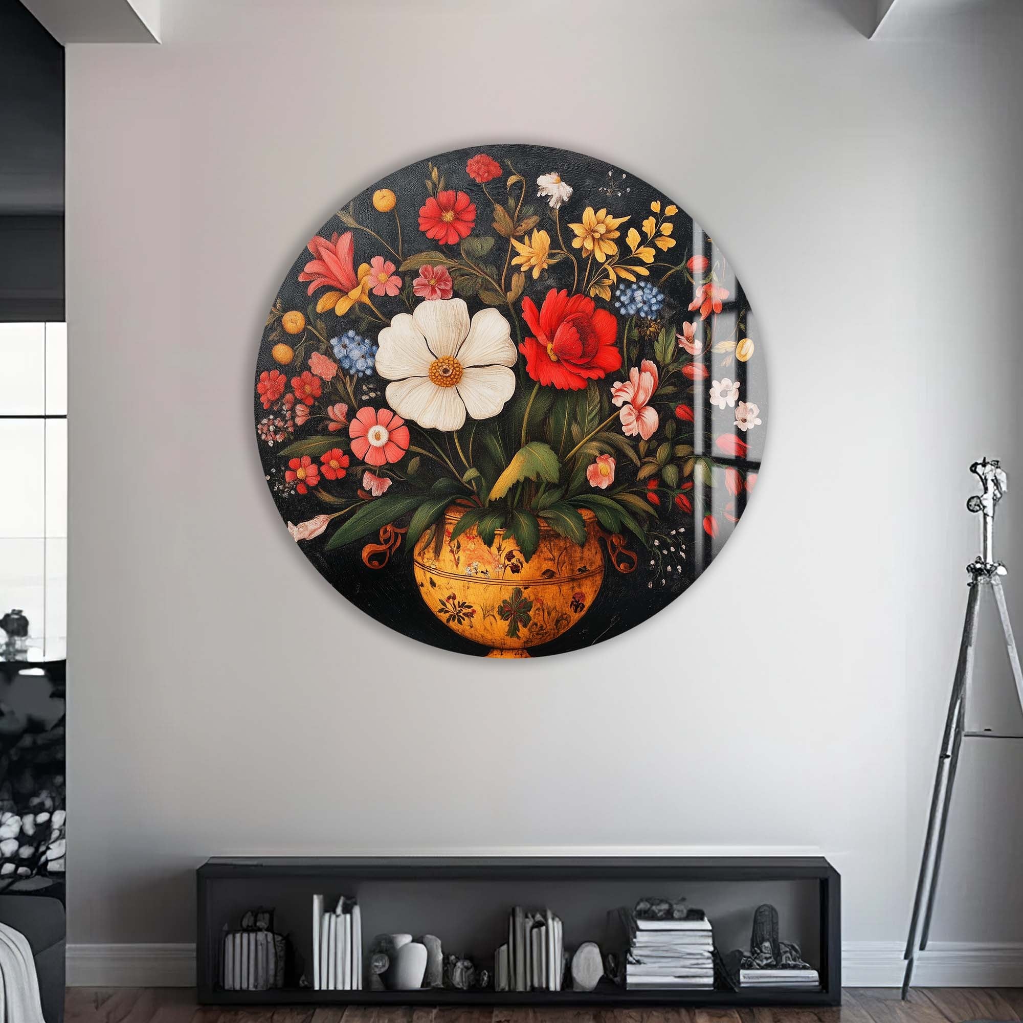 Flowers - Rounded Glass Wall Art