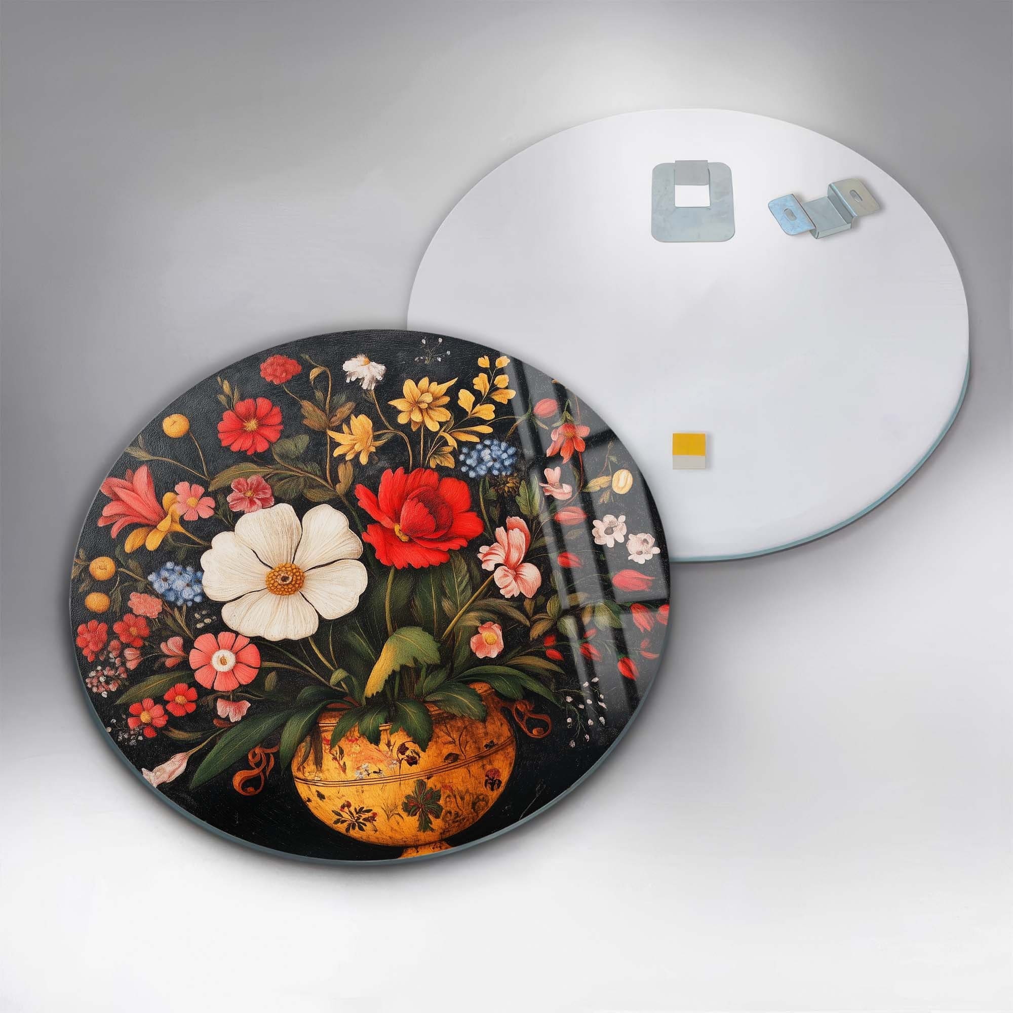 Artronauts Glass Print Flowers - Rounded Glass Wall Art