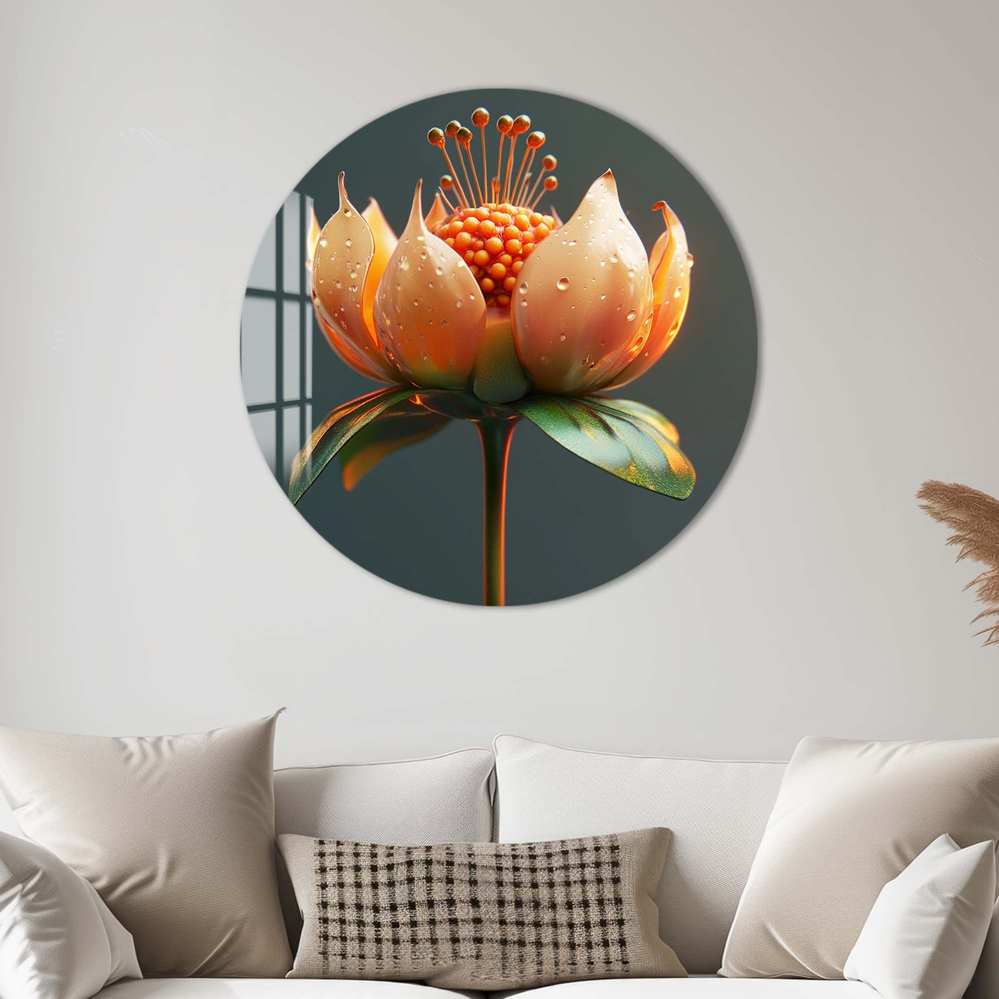 Floria - Rounded Glass Wall Art