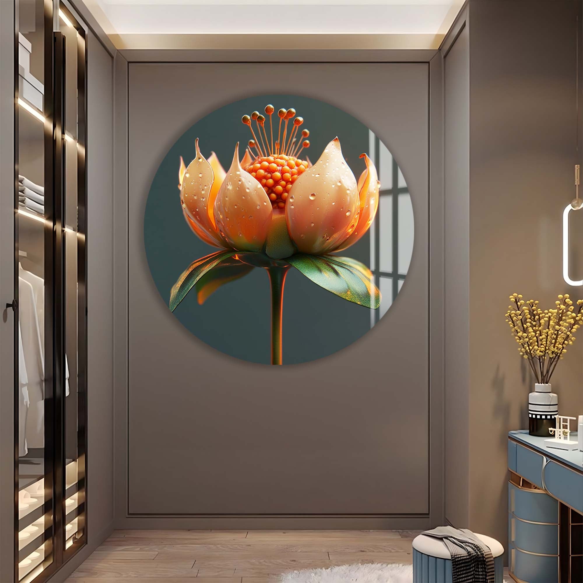 Floria - Rounded Glass Wall Art