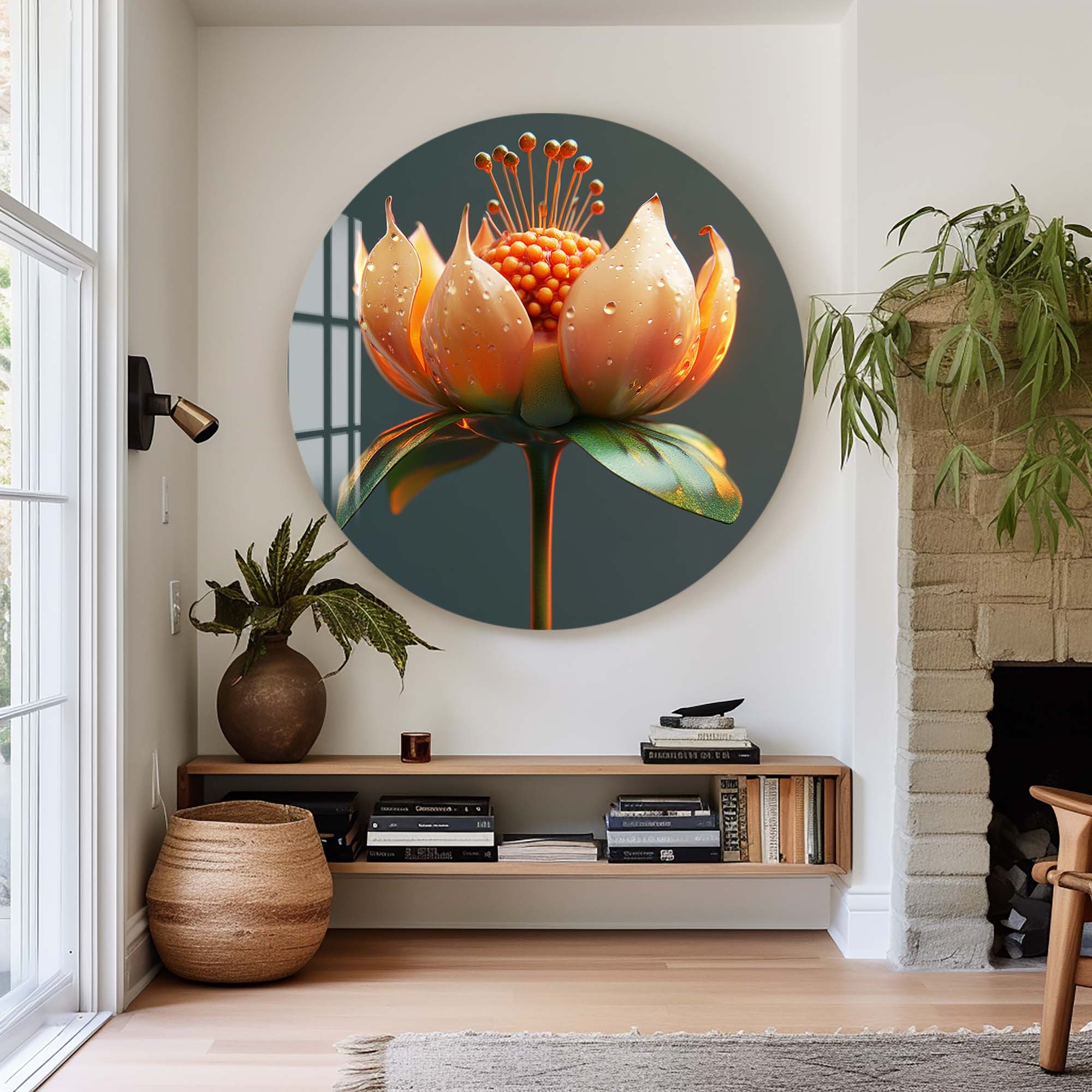 Floria - Rounded Glass Wall Art