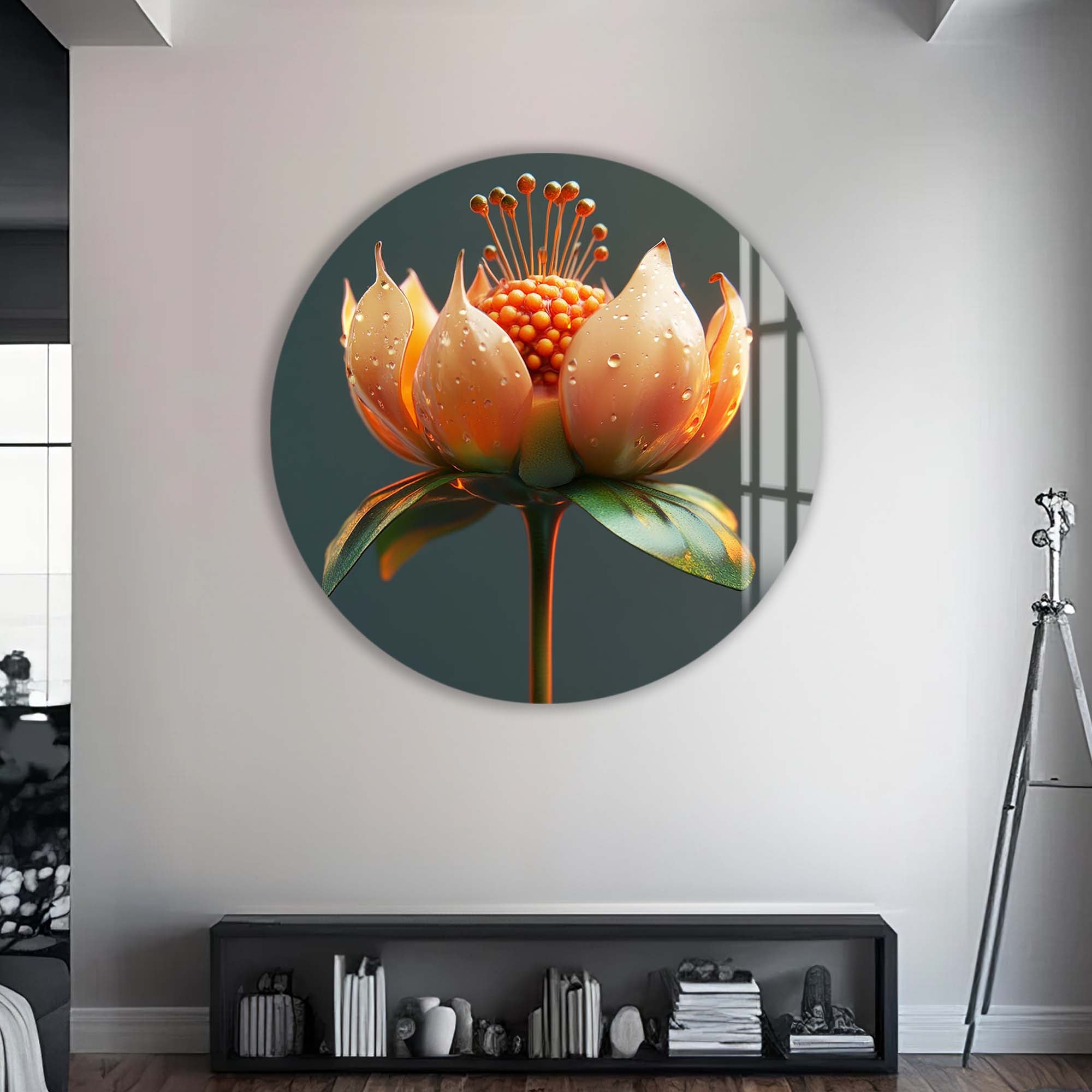 Floria - Rounded Glass Wall Art