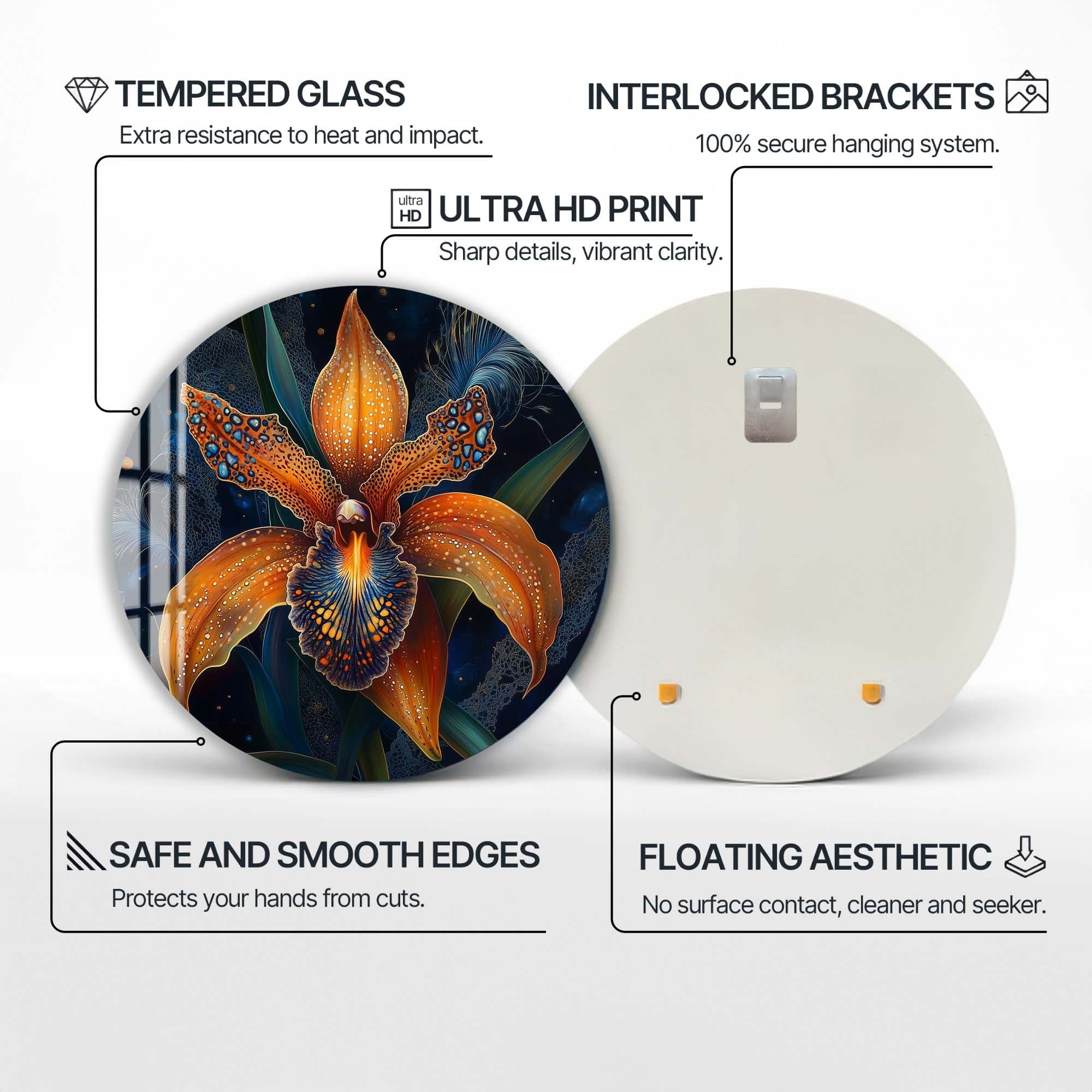 Artronauts Glass Print Lunara - Rounded Glass Wall Art