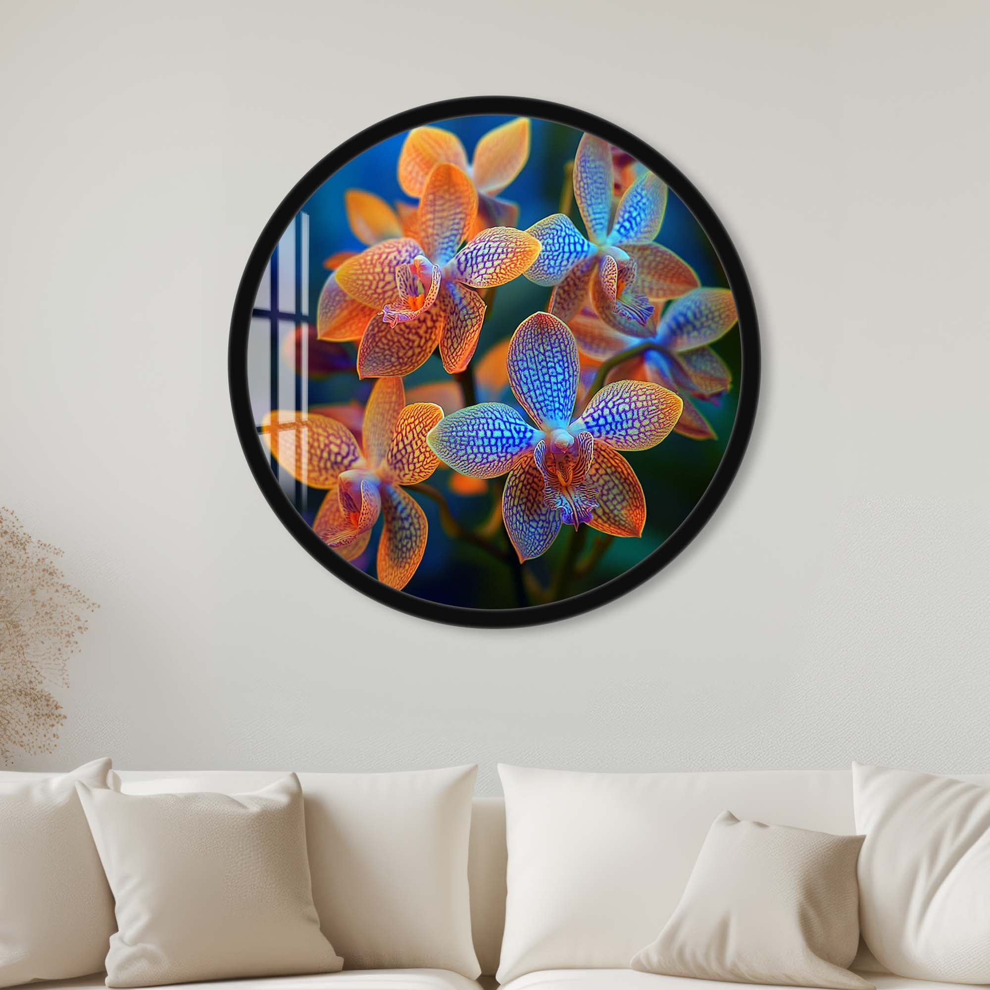 Artronauts Glass Print 40 cm ⌀ | 15.7" / Black Elora - Rounded Glass Wall Art