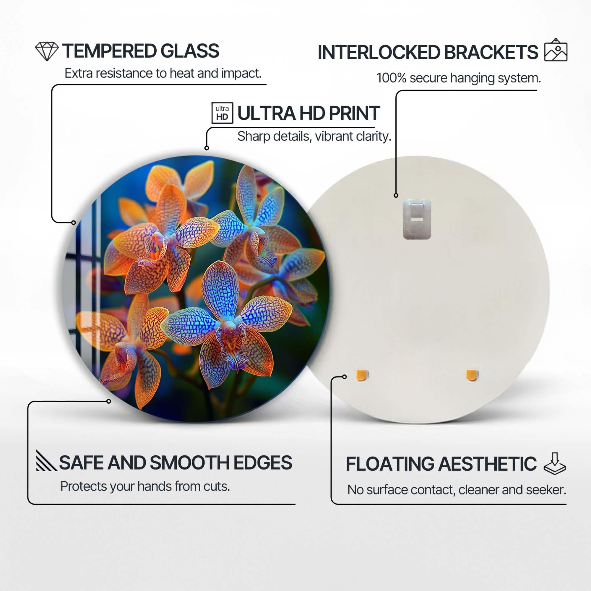 Artronauts Glass Print Elora - Rounded Glass Wall Art