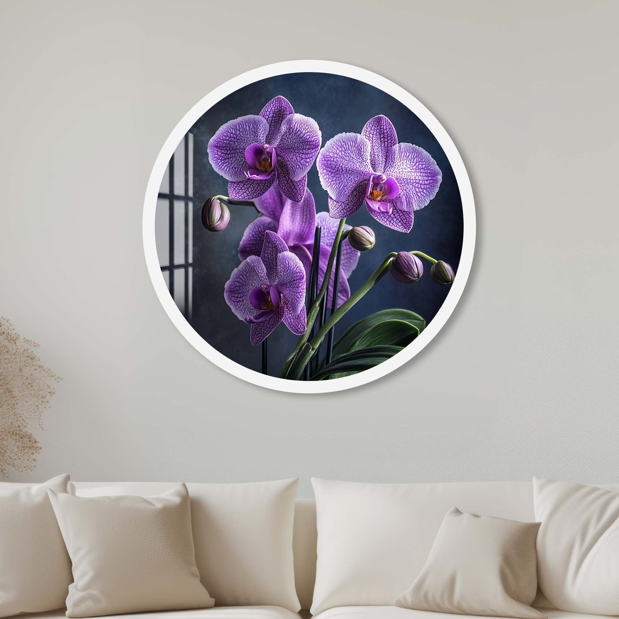 Artronauts Glass Print 40 cm ⌀ | 15.7" / White Roselle - Rounded Glass Wall Art