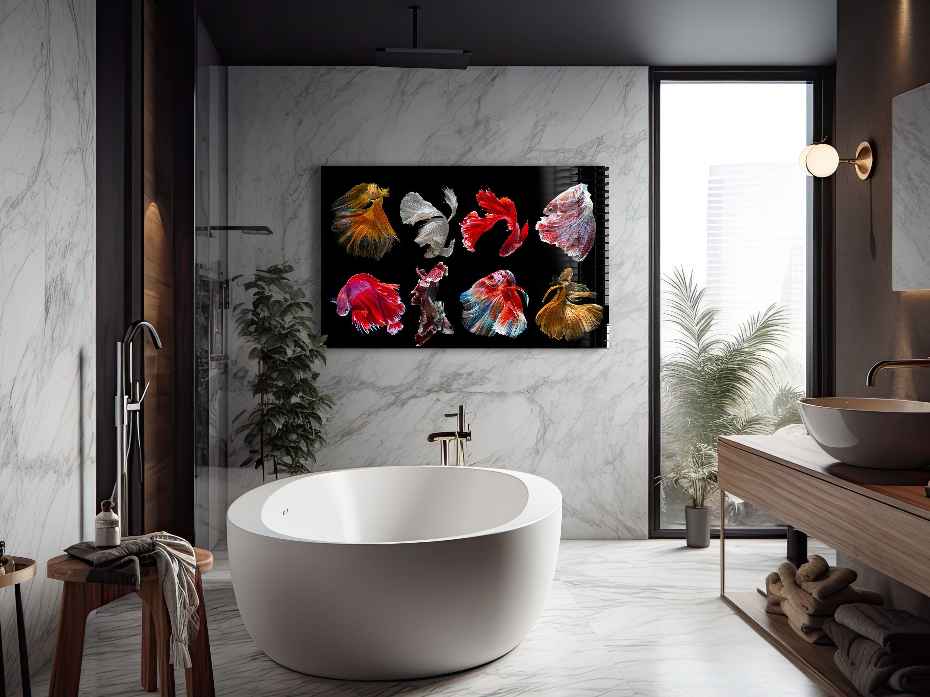 Artronauts Glass Print Betta Fishes