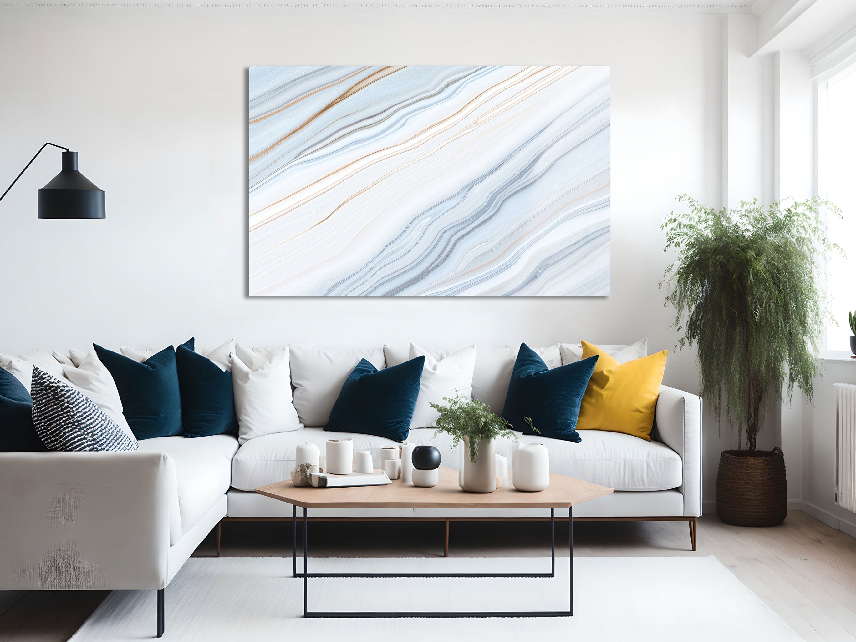 Artronauts Glass Print Light Blue Marble Design