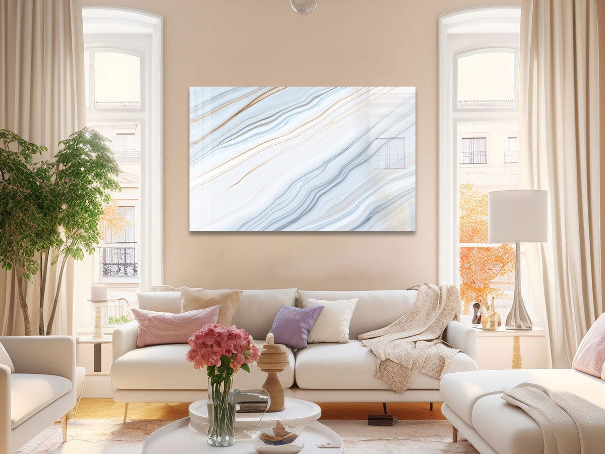 Artronauts Glass Print Light Blue Marble Design