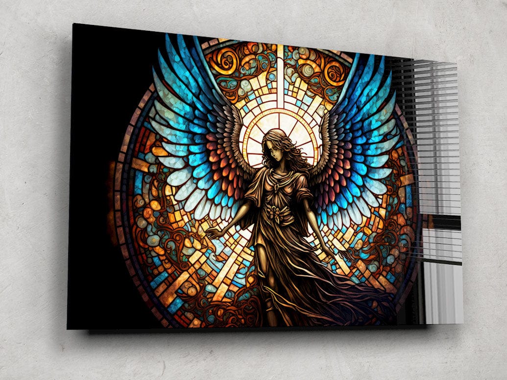 Artronauts Glass Print Angel Stained Glass Effect