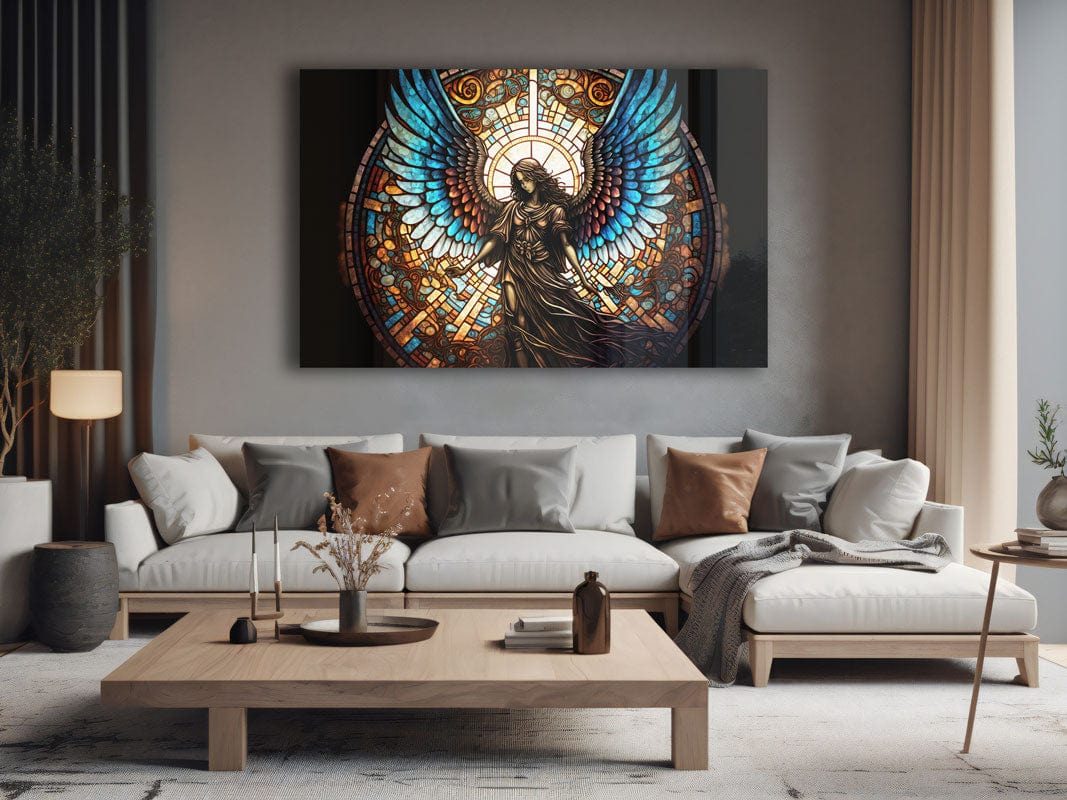 Artronauts Glass Print Angel Stained Glass Effect