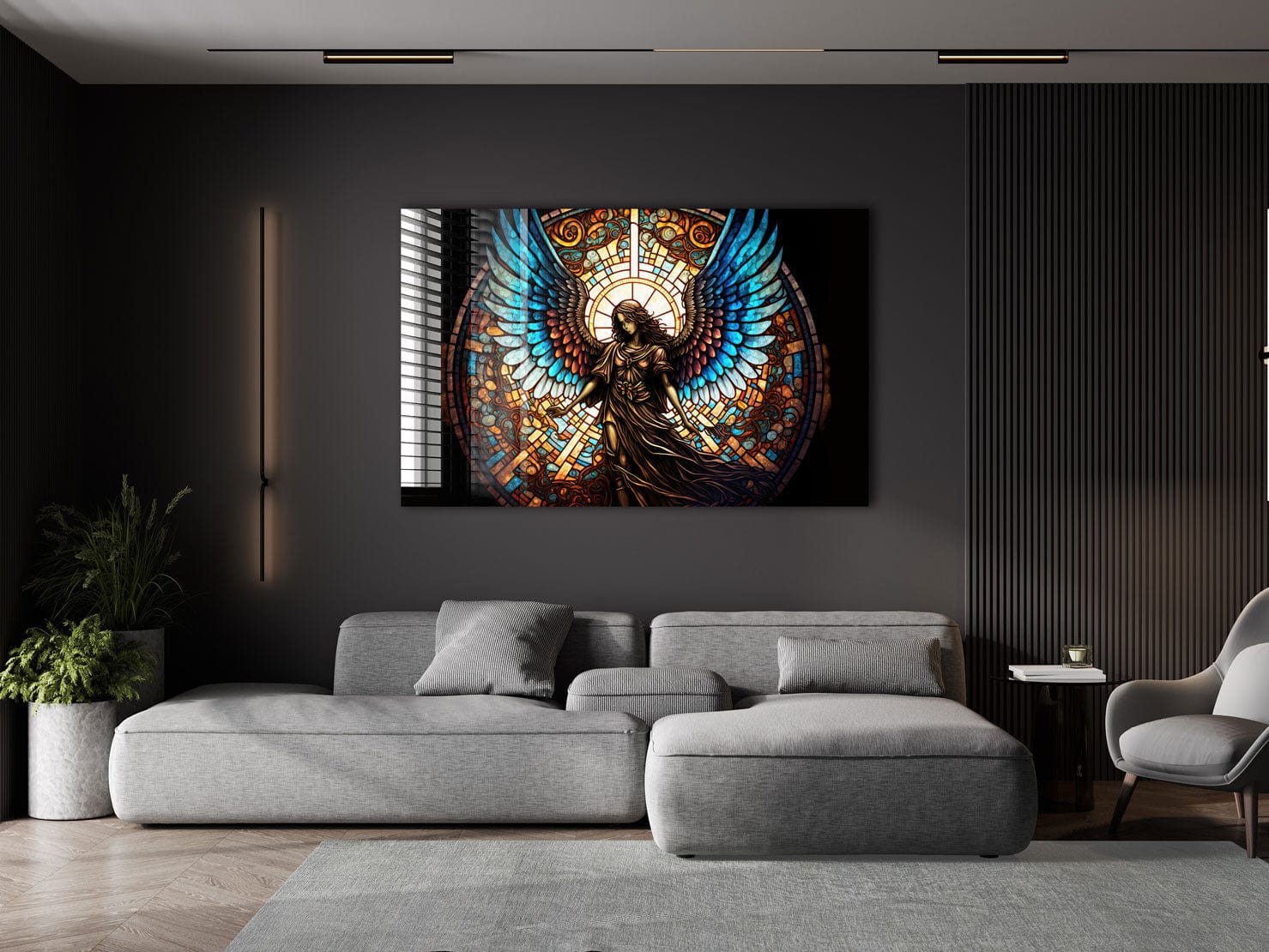 Artronauts Glass Print Angel Stained Glass Effect