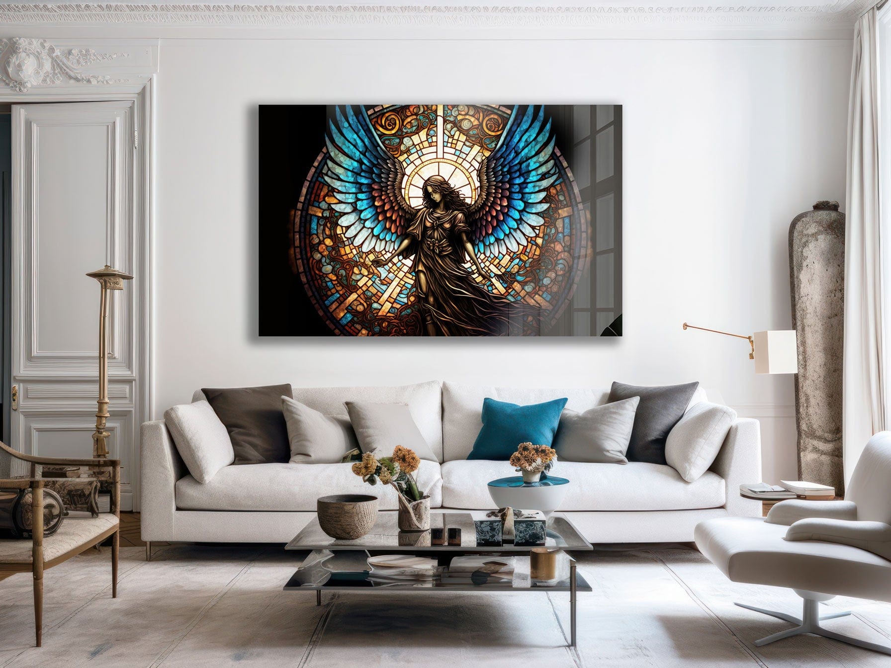 Artronauts Glass Print Angel Stained Glass Effect