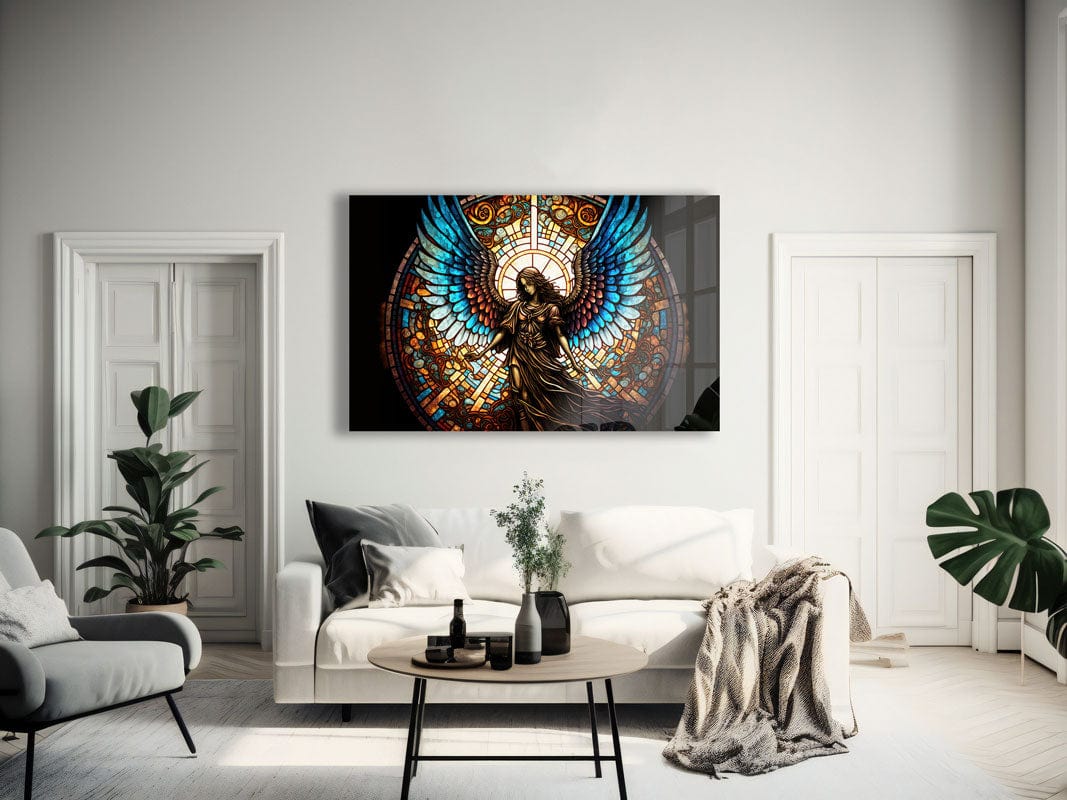 Artronauts Glass Print Angel Stained Glass Effect