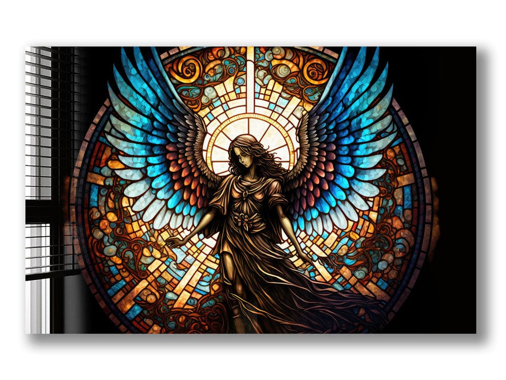 Artronauts Glass Print Angel Stained Glass Effect