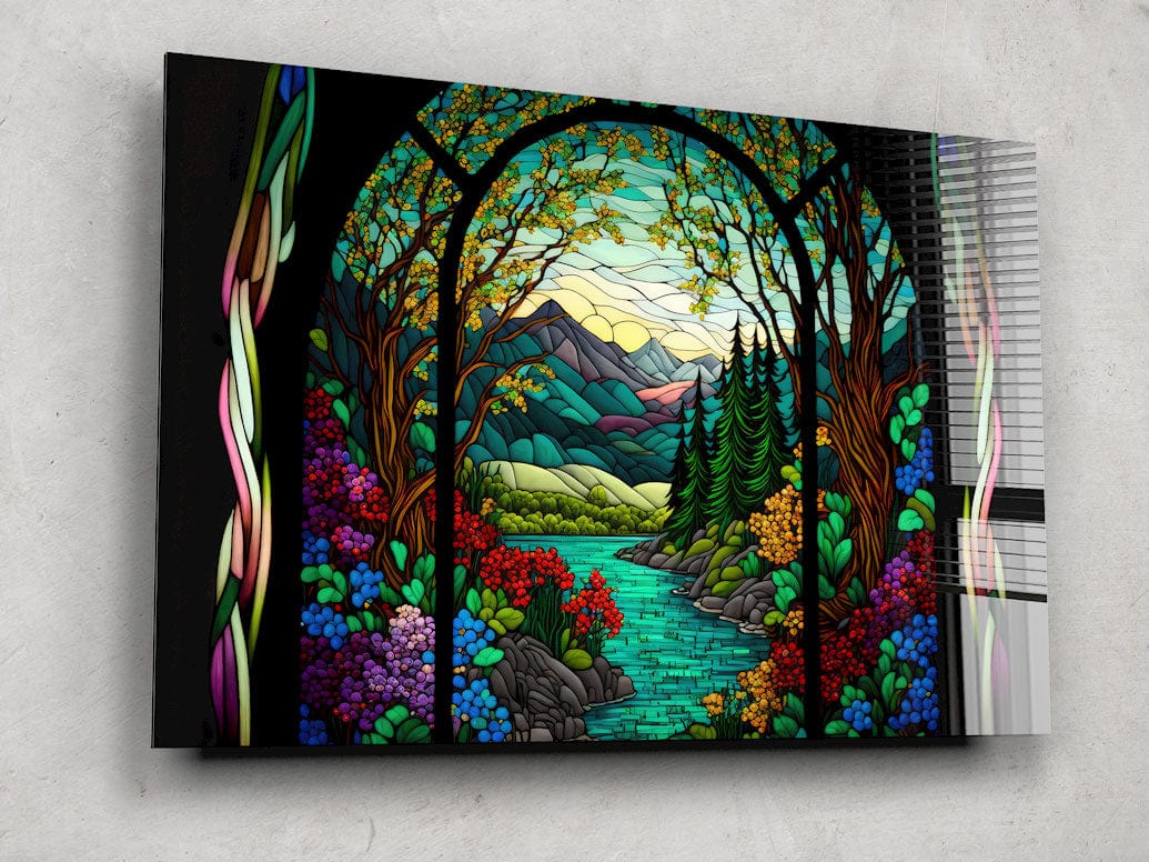 Artronauts Glass Print Nature Stained Glass Effect