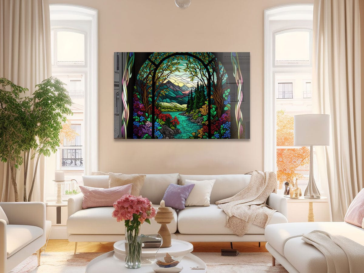 Artronauts Glass Print Nature Stained Glass Effect
