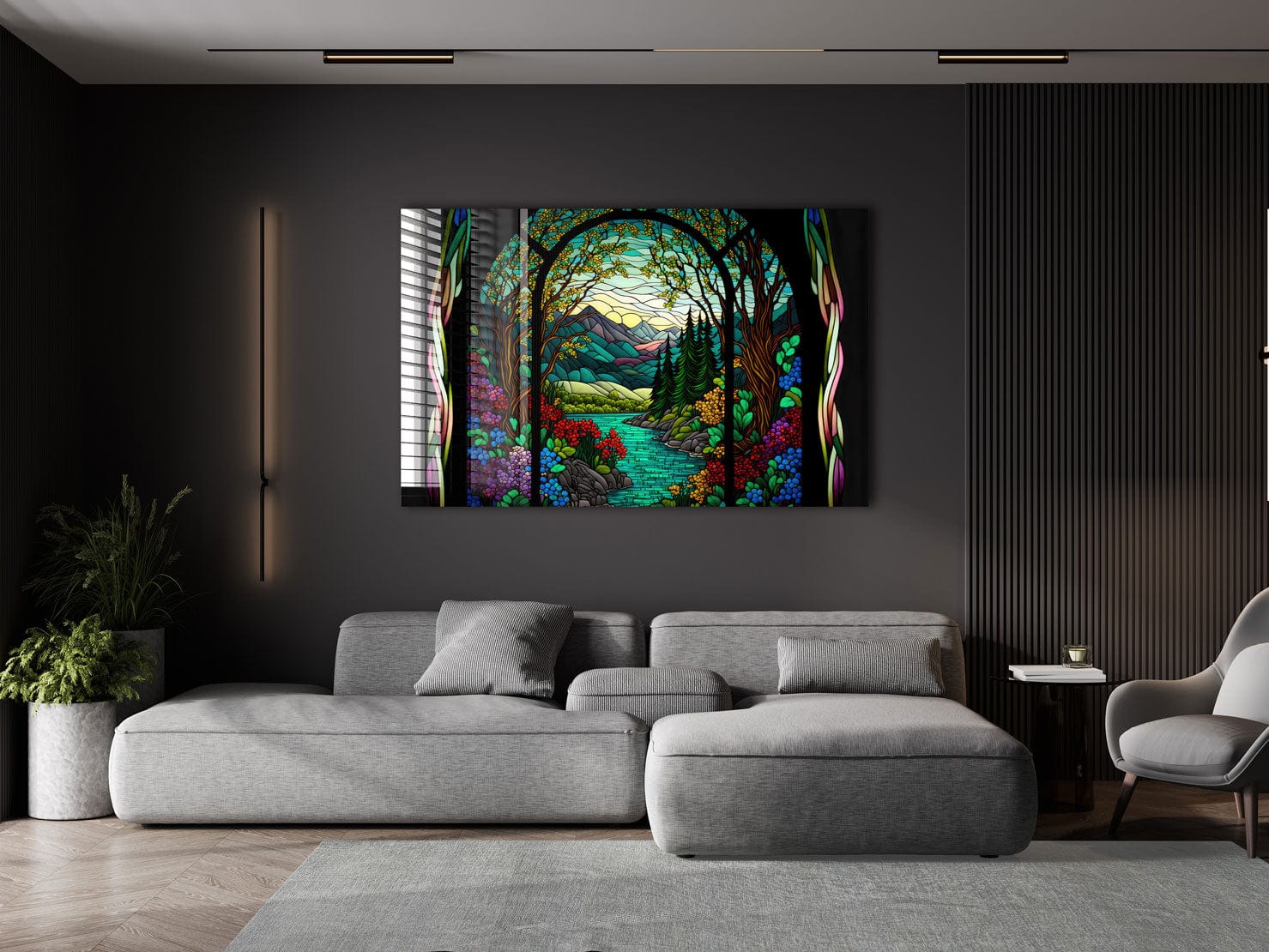 Artronauts Glass Print Nature Stained Glass Effect