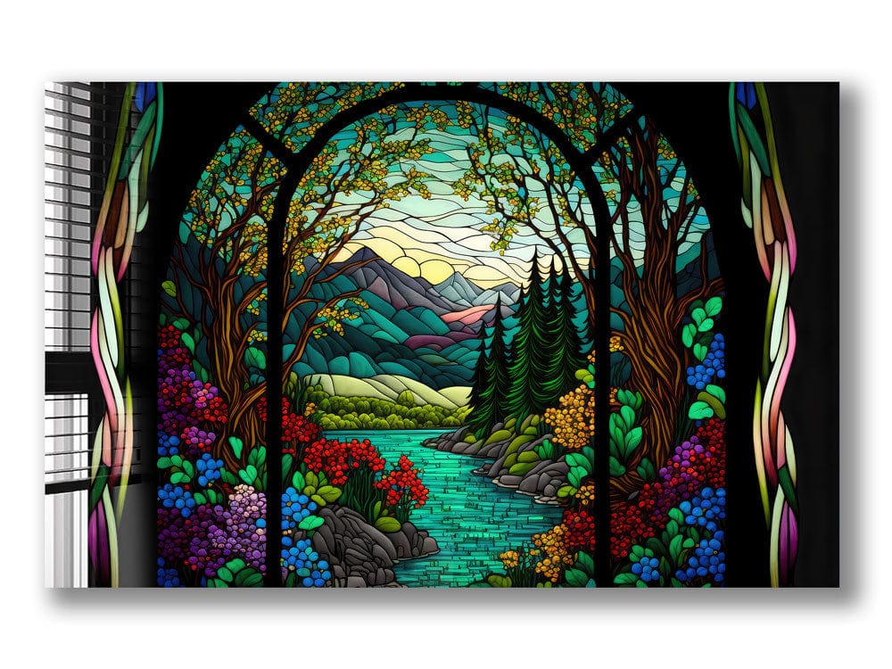Artronauts Glass Print Nature Stained Glass Effect