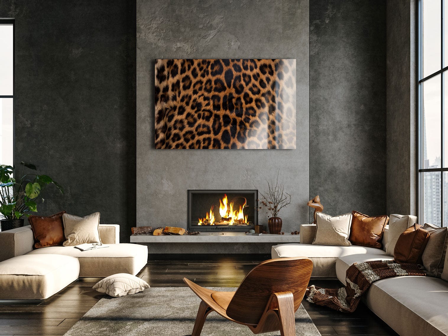 Artronauts Glass Print Leopard Fur