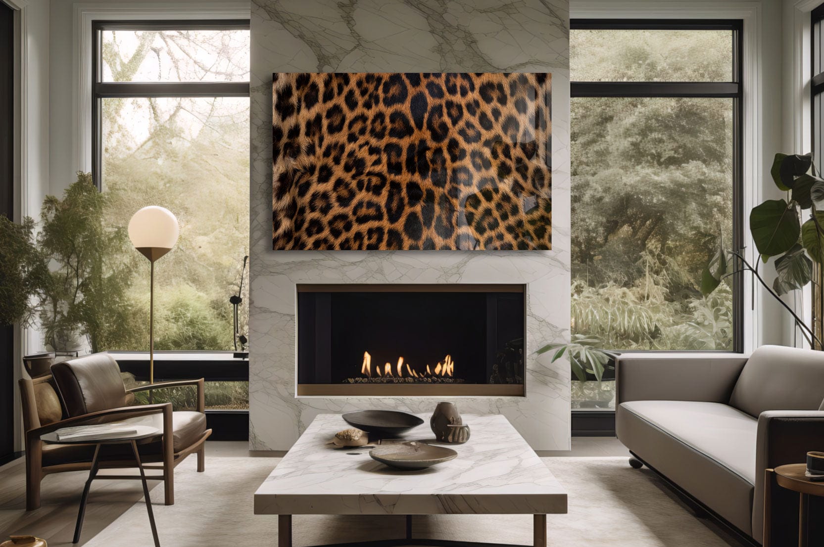 Artronauts Glass Print Leopard Fur