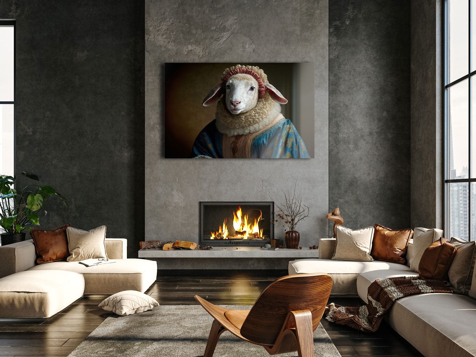 Artronauts Glass Print Noble Sheep