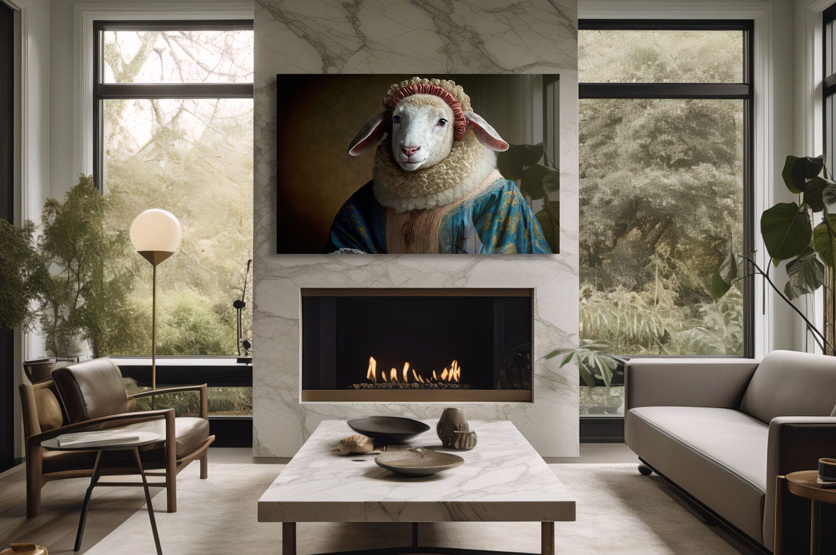 Artronauts Glass Print Noble Sheep