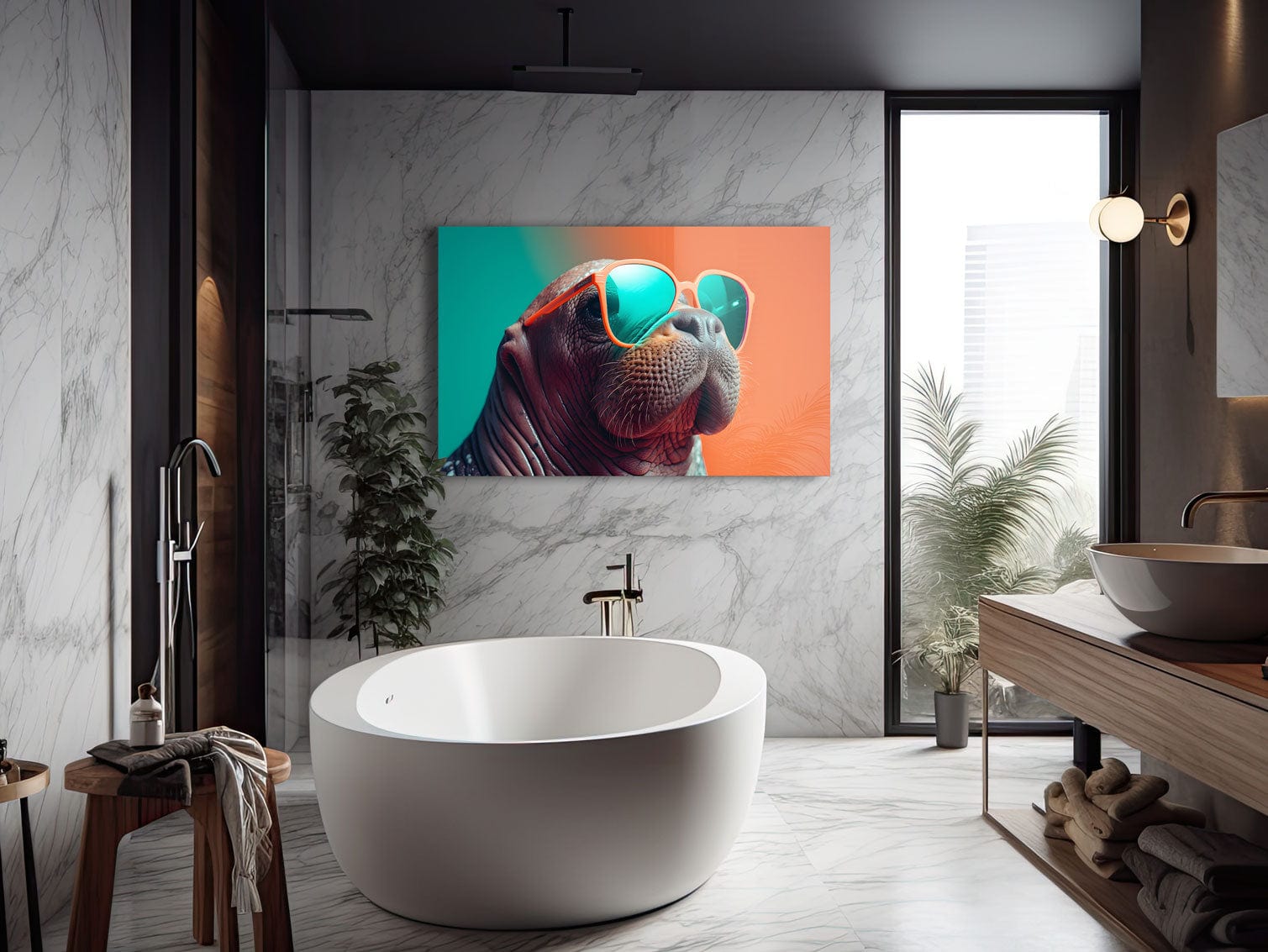 Artronauts Glass Print Cool Walrus
