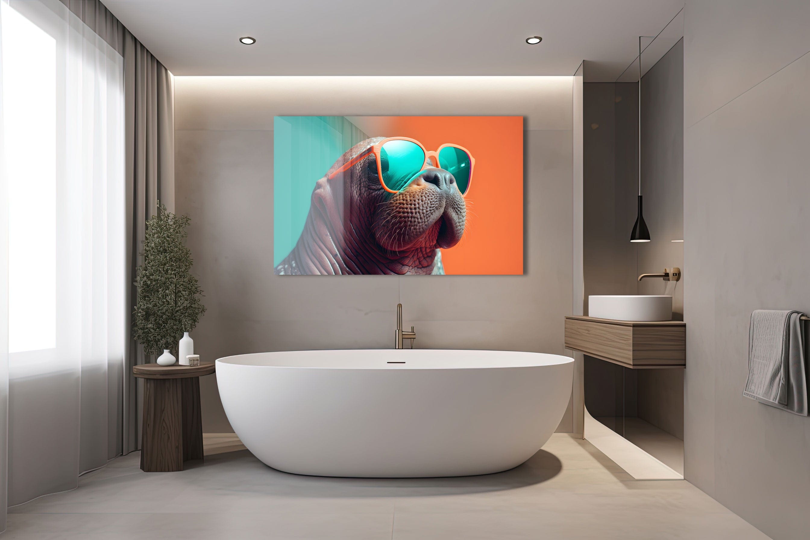 Artronauts Glass Print Cool Walrus