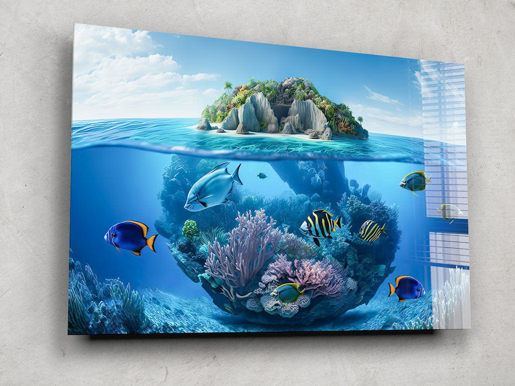 Artronauts Glass Print Tropical Island