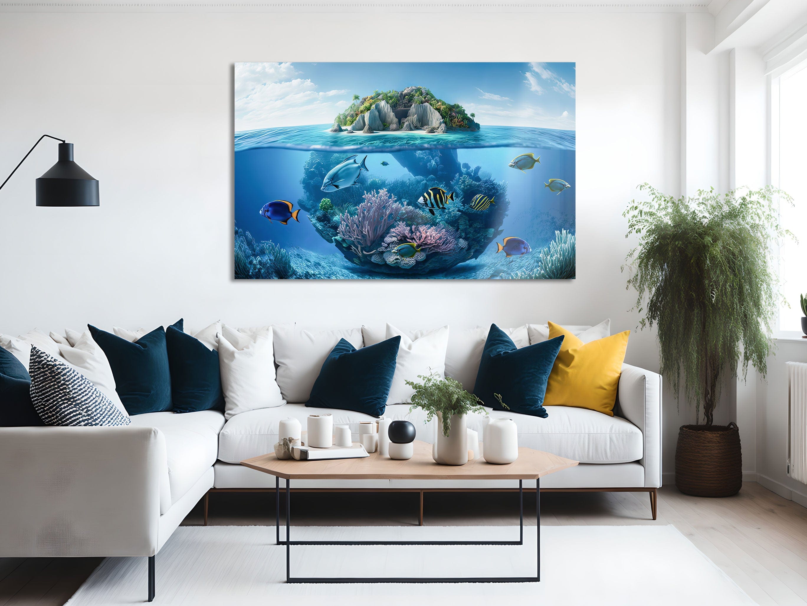Artronauts Glass Print Tropical Island