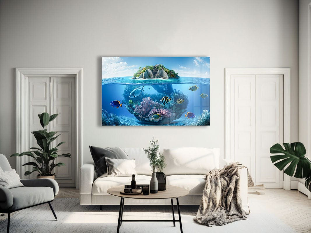 Artronauts Glass Print Tropical Island