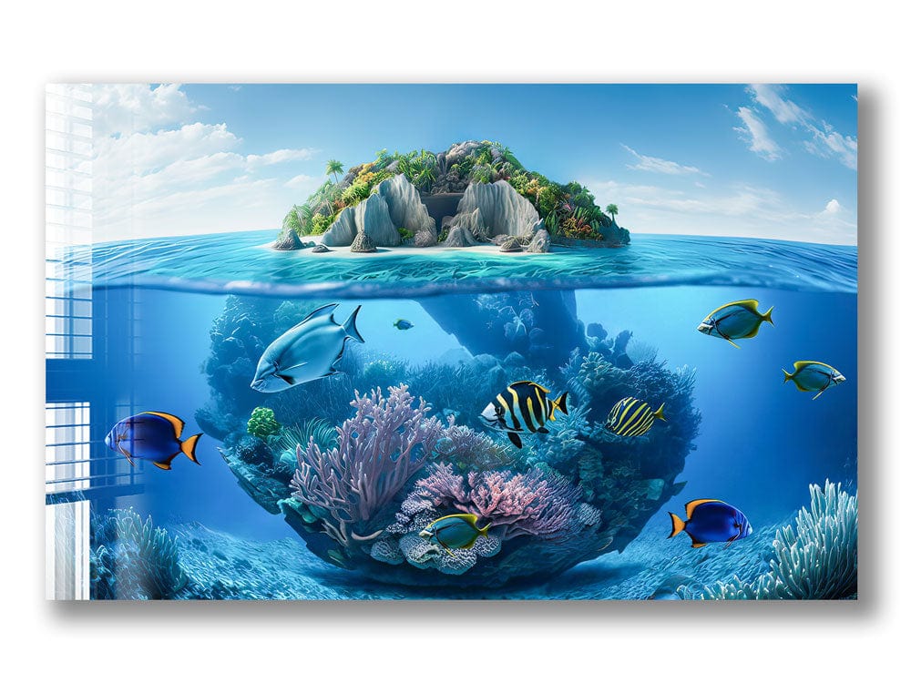 Artronauts Glass Print Tropical Island