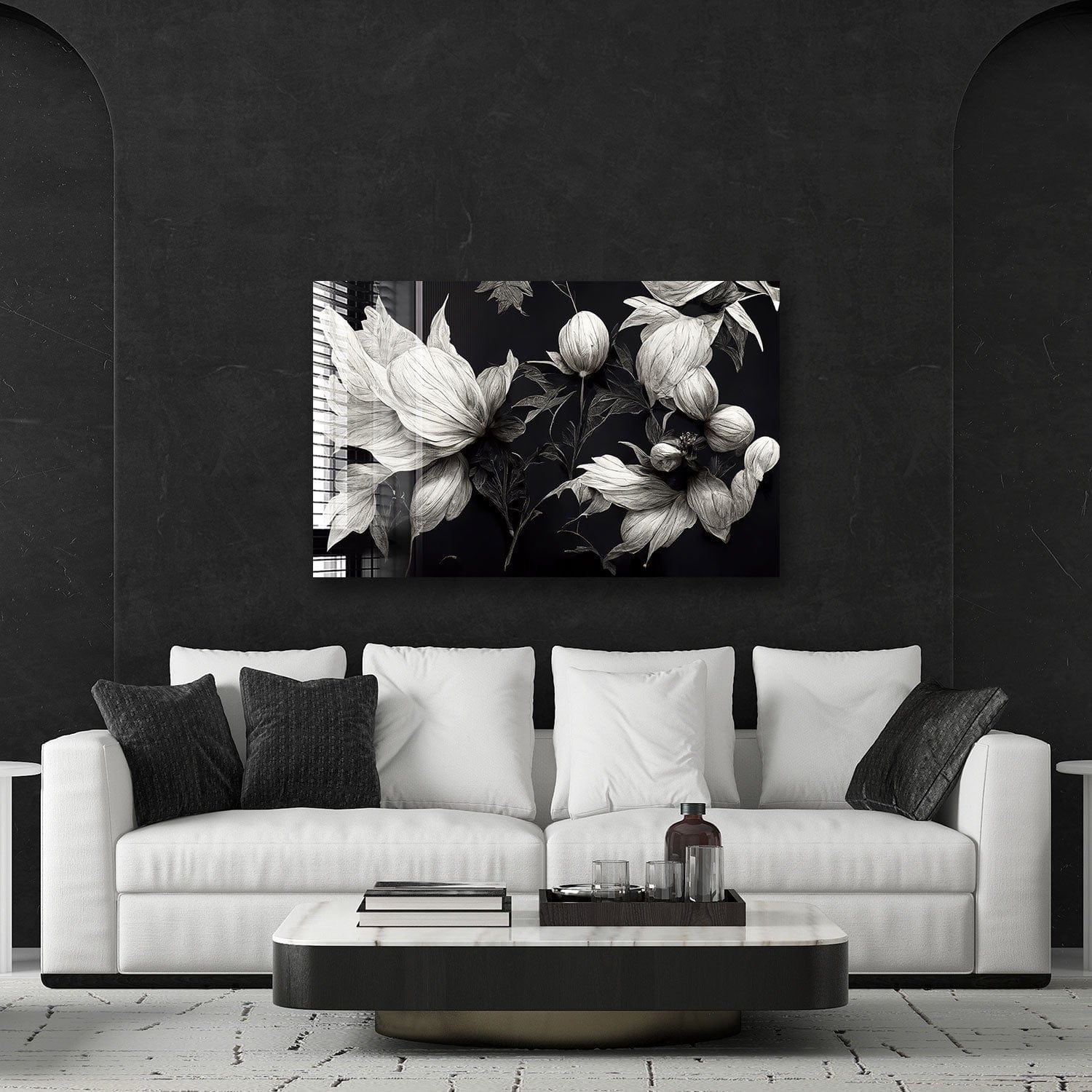 Artronauts Glass Print Flowers - Gothic