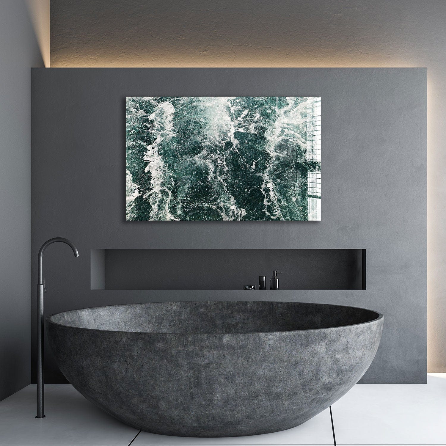 Artronauts Glass Print Green Waves II
