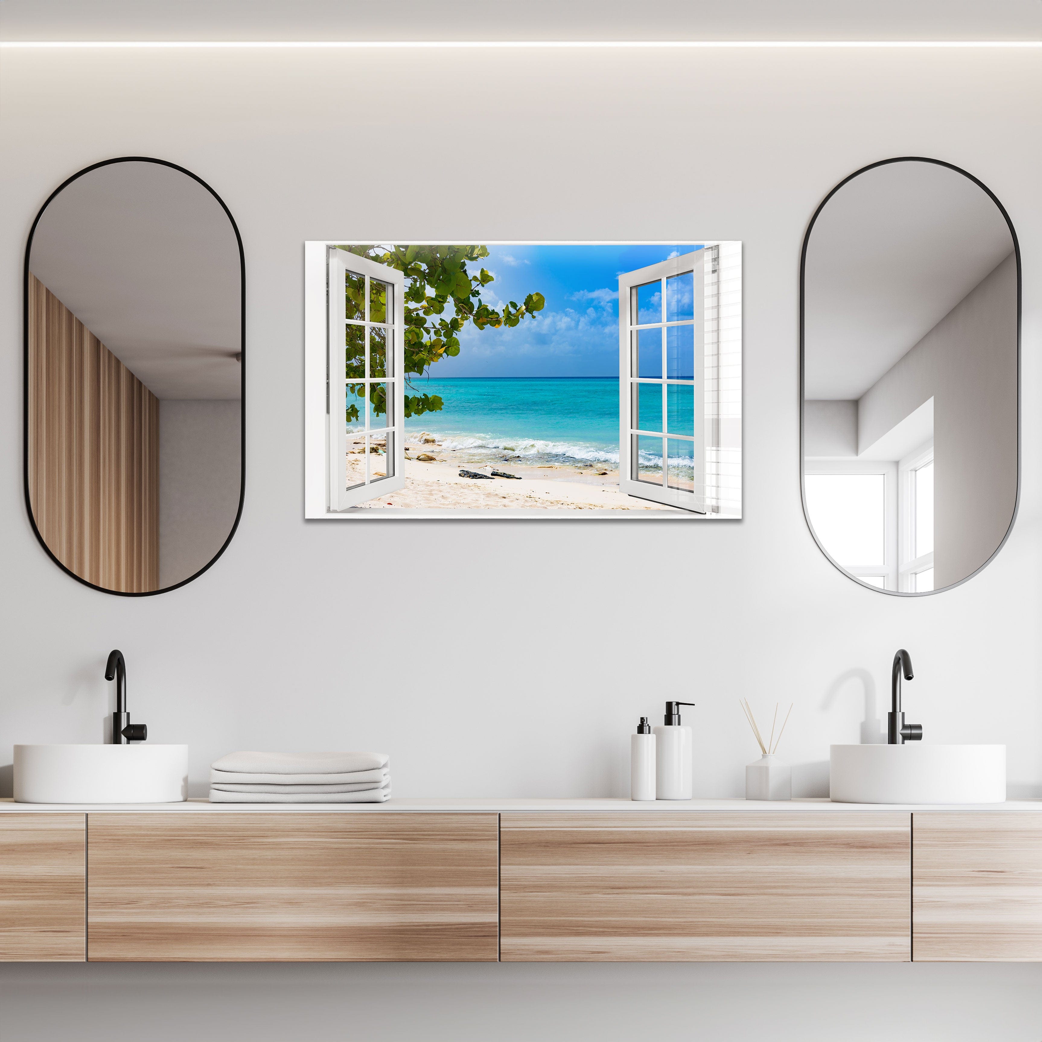 Artronauts Art Glass Print Window View Beach