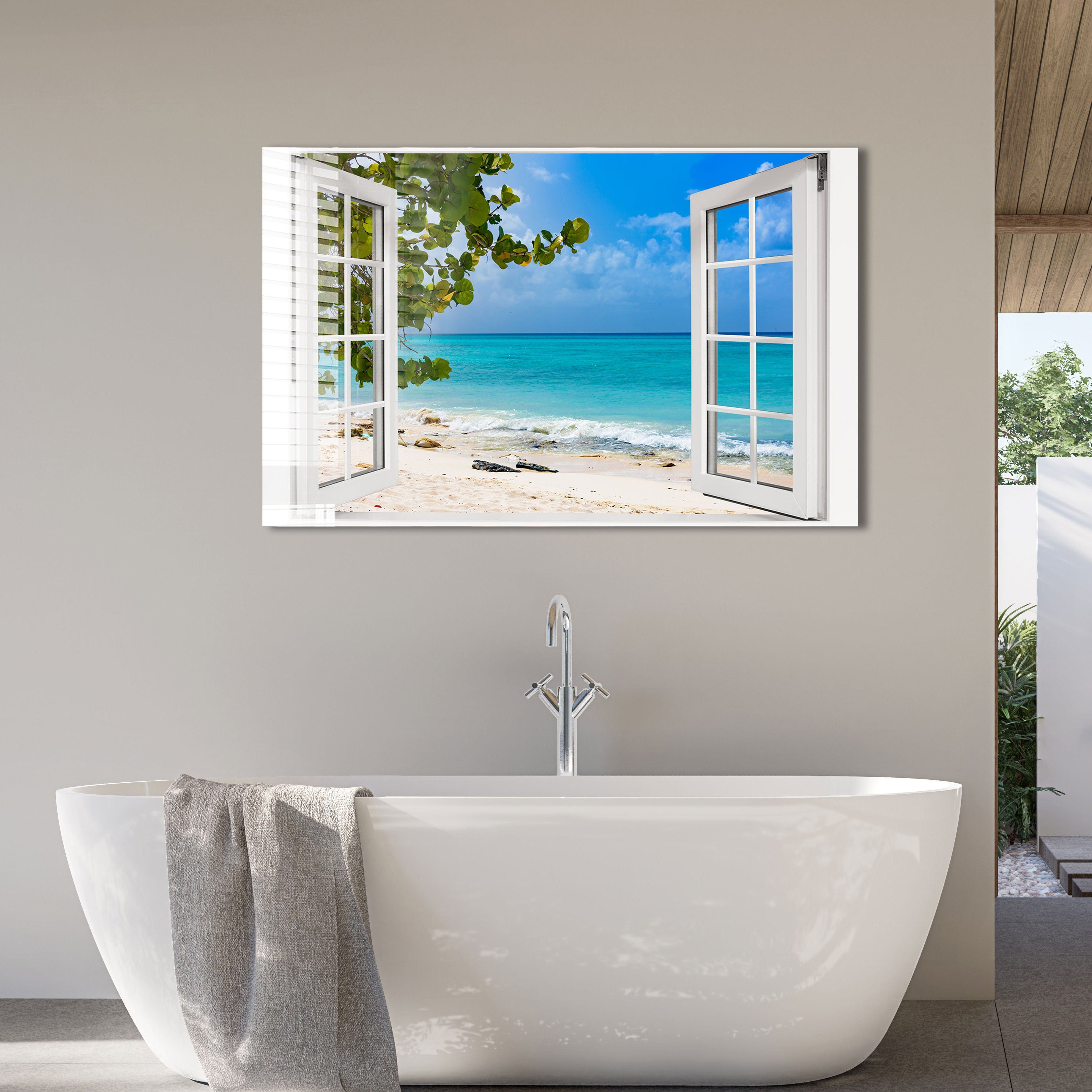 Artronauts Art Glass Print Window View Beach
