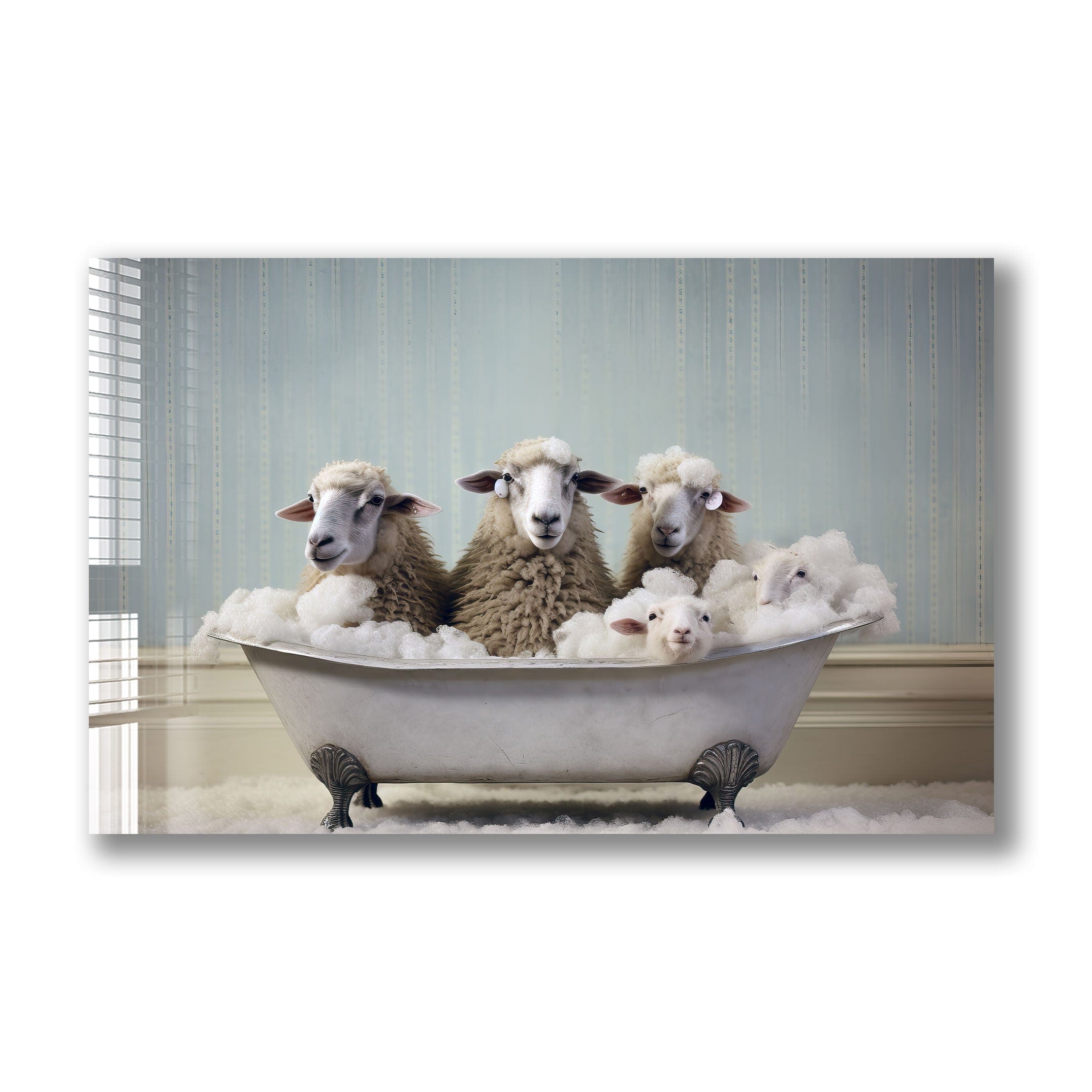 Artronauts Glass Print Bathtub Animal Sheep Gang