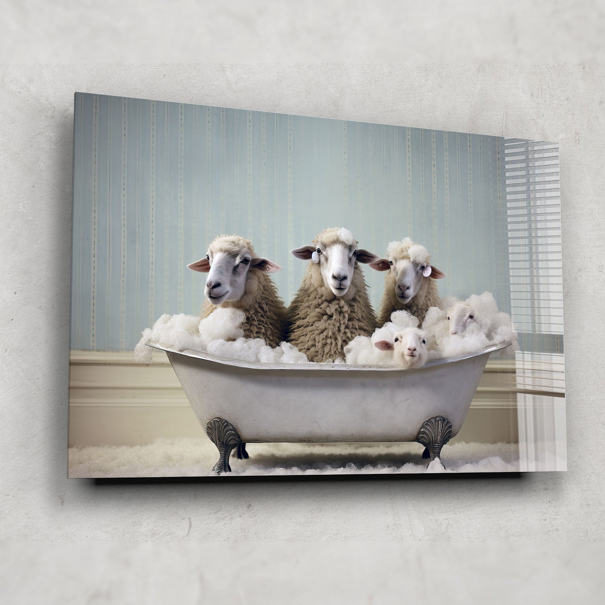 Artronauts Glass Print Bathtub Animal Sheep Gang